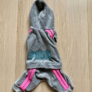 Puma Gray Hoodie with Pink Stripes for Dogs